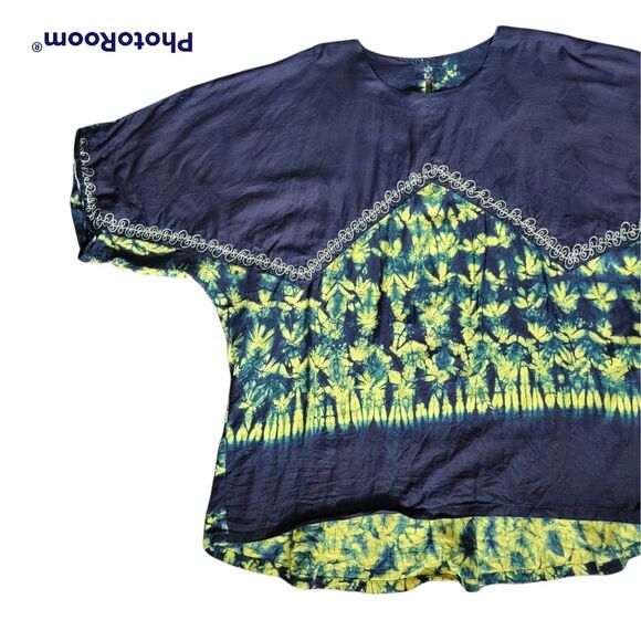 COLORFUL Tie Dye Kaftan Tunic Top - BOHO - FESTIVAL - Picture 4 of 10